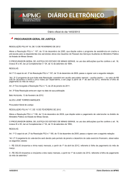 Di&aacute;rio oficial do dia 14/02/2012 PROCURADOR