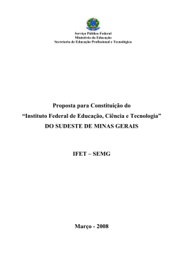 Proposta para Constitui&ccedil;&atilde;o do - Instituto Federal do Sudeste de