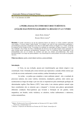 a pedra basalto como recurso tur&iacute;stico