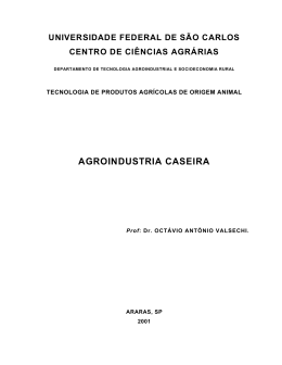 agroindustria caseira - UFSCar - Universidade Federal de S&atilde;o Carlos
