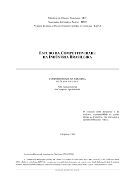 estudo da competitividade da ind&uacute;stria brasileira