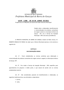 Lei nr 3.398, de 18.06.2013 - Cria Servi&ccedil;o Insp. Municipal