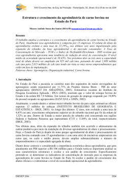 Estrutura e crescimento da agroind&uacute;stria de carne bovina