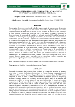 MÉTODOS DE PROSPECÇÃO DE CENÁRIOS E SUA