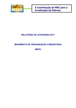 relatório de atividades 2011 movimento de organização