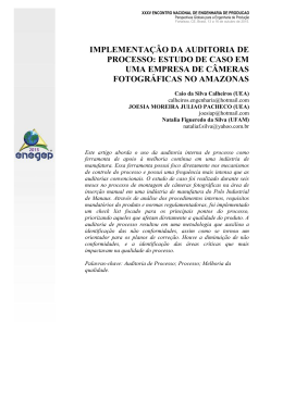 IMPLEMENTA&Ccedil;&Atilde;O DA AUDITORIA DE PROCESSO: ESTUDO DE