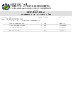 Resultado Final do Concurso Beneditinos