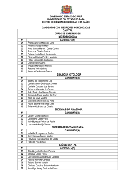 inscri&ccedil;&otilde;es homologadas