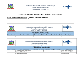 SA&Uacute;DE RESULTADO PRIMEIRA FASE