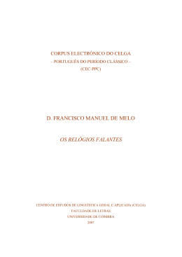 D. FRANCISCO MANUEL DE MELO OS REL&Oacute;GIOS FALANTES