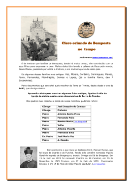 Ver Clero oriundo de Bemposta, no tempo