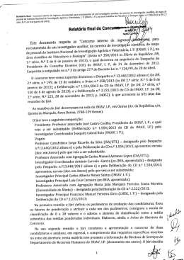 Relatório final homologado - Instituto Nacional de Investigação