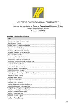 Listagem dos Candidatos ao Concurso Especial para Maiores de 23