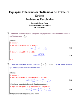 Equações Diferenciais Ordinárias de Primeira Ordem