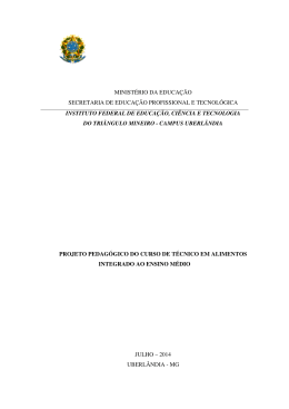 Projeto pedagógico do curso de técnico em alimentos