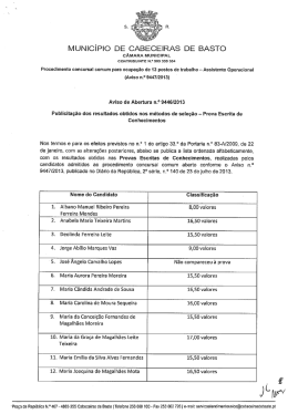 Procedimento concursal para ocupa&ccedil;&atilde;o de 13 postos de trabalho