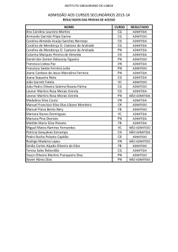 admissão aos cursos secundários 2013-14