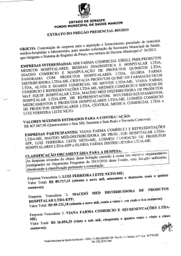 EXTRATO no PREG&Atilde;O PRESENCIAL 003/2015
