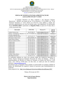 EDITAL DE NOTIFICAÇÃO N° 05/09