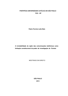 SP Pedro Ferreira Leite Neto A inviolabilidade do sigilo - PUC-SP