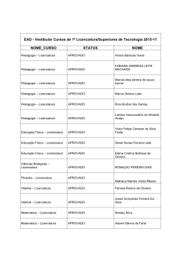 EAD - Vestibular Cursos de 1&ordf; Licenciatura/Superiores de