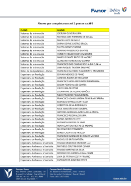 Alunos que conquistaram at&eacute; 2 pontos na AP2