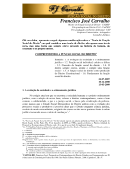 Francisco Jos&eacute; Carvalho - Fun&ccedil;&atilde;o Social do Direito
