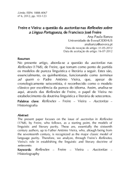 Freire e Vieira: a quest&atilde;o da auctoritas nas Reflex&otilde;es sobre