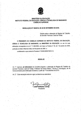 Altera&ccedil;&atilde;o de Regime de Trabalho de Francisco Jos&eacute; de Freitas