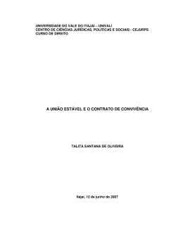 A UNI&Atilde;O EST&Aacute;VEL E O CONTRATO DE CONVIV&Ecirc;NCIA