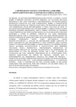 A DEMOGRAFIA ESCRAVA EM PIRANGA (1840
