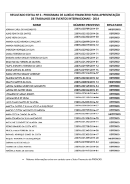 RESULTADO EDITAL N&ordm; 6