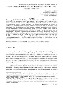 ALGUMAS CONSIDERA&Ccedil;&Otilde;ES ACERCA DAS