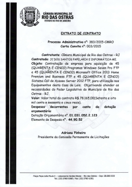 Carta Convite - Câmara Municipal de Rio das Ostras