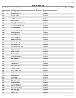 Edital de Classifica&ccedil;&atilde;o