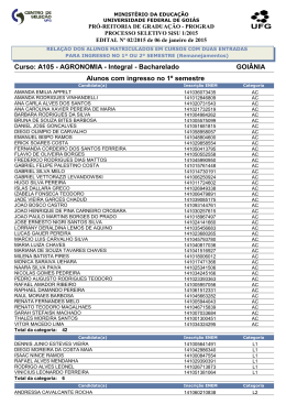 Segunda Lista de Remanejamentos - Vestibular