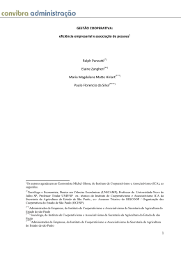 GEST&Atilde;O COOPERATIVA: efici&ecirc;ncia empresarial x