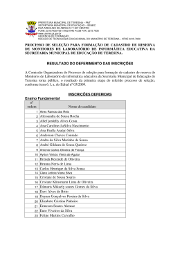PROCESSO DE SELE&Ccedil;&Atilde;O PARA FORMA&Ccedil;&Atilde;O DE