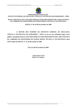 MINISTÉRIO DA EDUCAÇÃO INSTITUTO FEDERAL DE