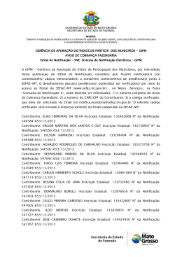 GIPM AVISO DE COBRANÇA FAZENDÁRIA Edital de Notificação