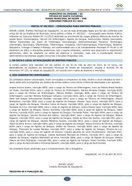 Edital de Convoca&ccedil;&atilde;o para Sorteio P&uacute;blico