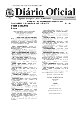 Poder Executivo - Prefeitura Municipal de Ponta Por&atilde;