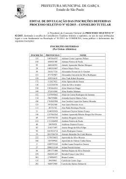Processo Seletivo n&ordm; 002/2015 - Prefeitura Municipal de Gar&ccedil;a/SP