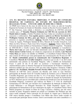 Plen&aacute;ria &ndash; M&ecirc;s Abril 2013