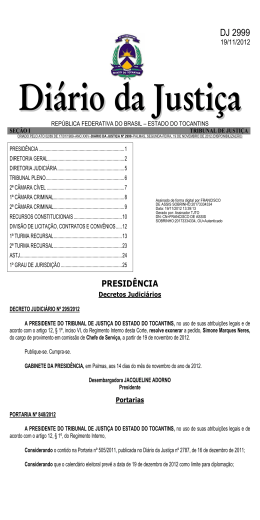 diretoria geral - Tribunal de Justiça do Estado do Tocantins