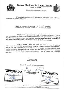 050/2015 requer um redutor de velocidade (lombada)