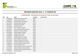 PROCESSO SELETIVO 2015 / 1