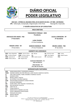 DI&Aacute;RIO OFICIAL PODER LEGISLATIVO