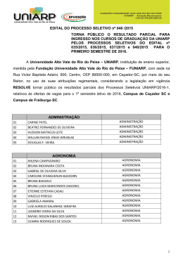1 EDITAL DO PROCESSO SELETIVO n&ordm; 046 /2015 TORNA