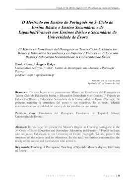 O Mestrado em Ensino do Português no 3º Ciclo do Ensino Básico e